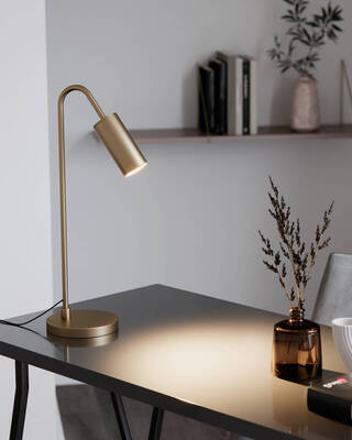 Curve bordslampa matt guld
