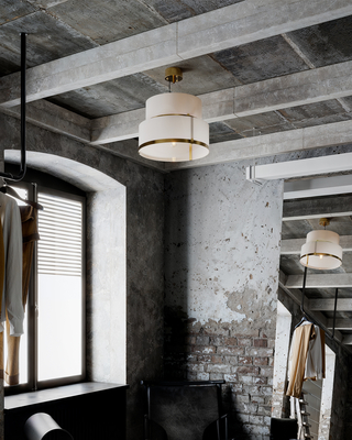 Marcel Pendelleuchte Ø50 cm Messing/weiss