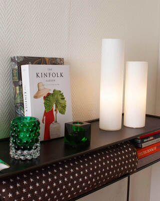 Flake bordlampe h30 cm hvit matt