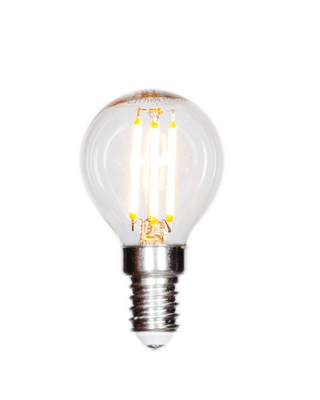 Filament dekorationslampa LED dimbar klot E14 4W Ø45mm klar