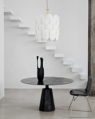 Omlott taklampa Ø50 cm mässing/vit