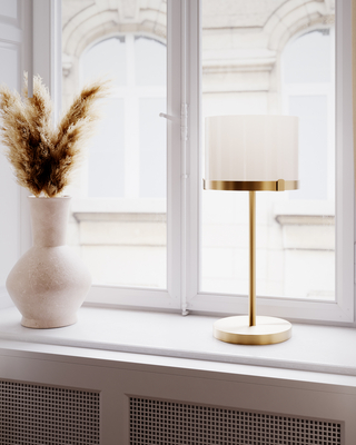 Marcel Table lamp H55 cm brass/white