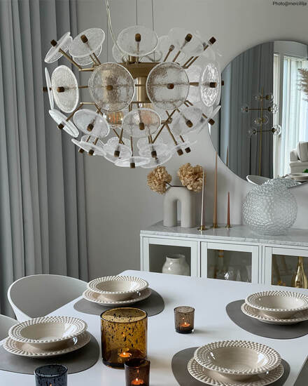 West elm glass clearance disk chandelier
