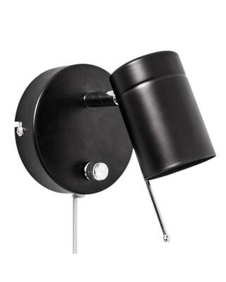 Correct vegglampe 1-låg sort matt