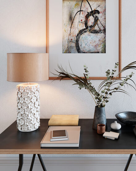 Fiore bordlampe H54 cm beige | By Rydéns