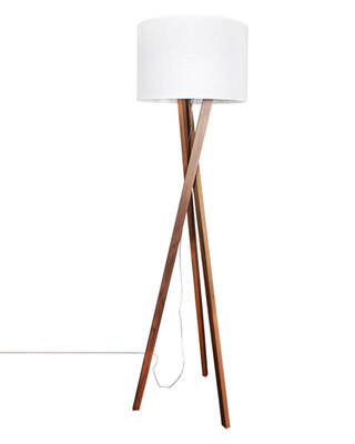 Vega golvlampa vit/valnöt