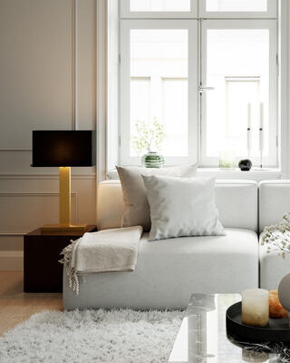 Prime bordslampa H69 cm mässing/svart skärm