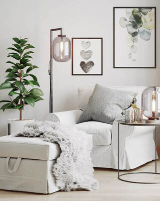 Leola gulvlampe H150 cm sort/røykgrå