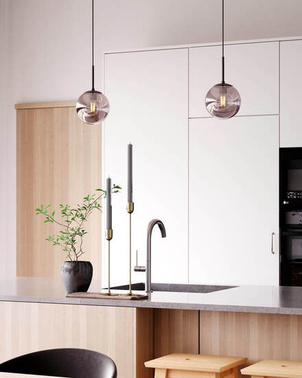 Smoke grey shop pendant light