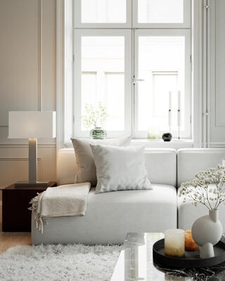 Prime Table lamp satin/white