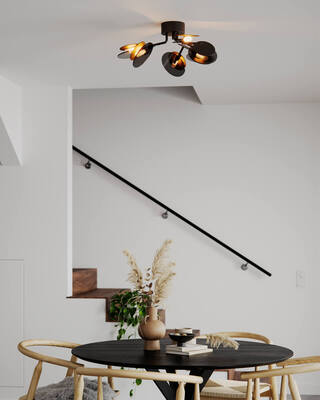 Turno plafond Ø66 cm svart/guld