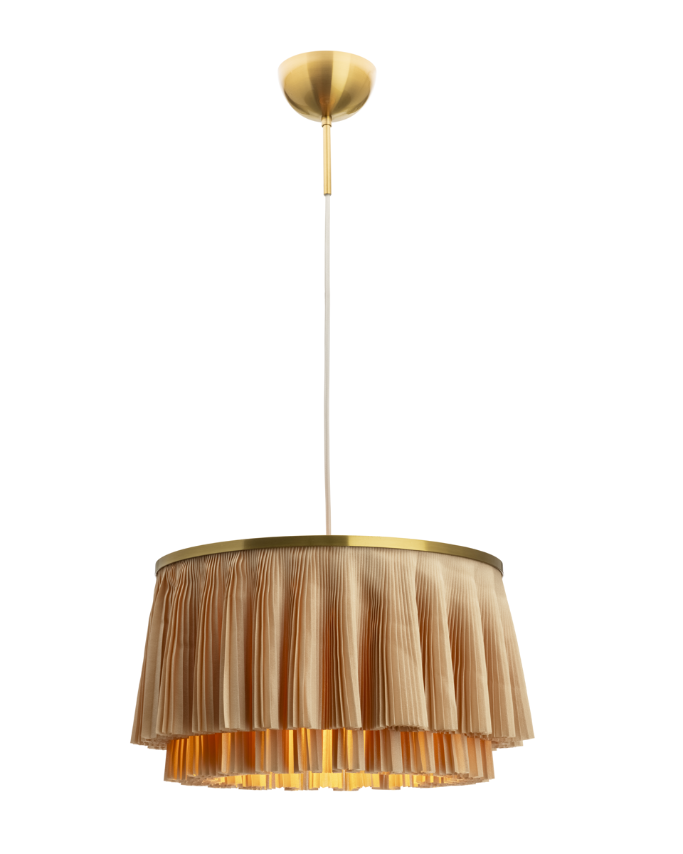 Ophelia taklampa Ø40 cm mässing/beige