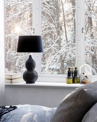 Lofty bordslampa H55 cm svart matt/svart skärm