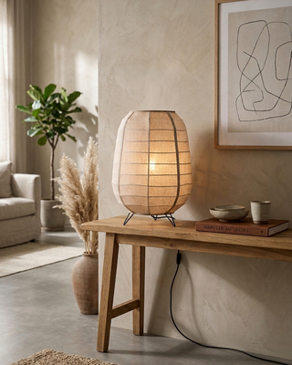 Delino golvlampa H57xØ40 cm natur