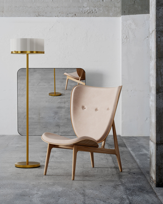 Marcel gulvlampe H150 cm messing/hvit