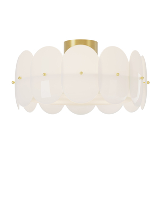 Omlott plafond Ø53 cm mässing/vit