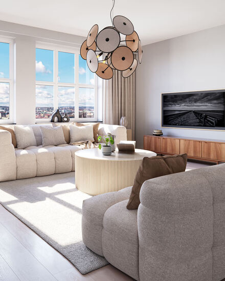 Cappello Pendant light Ø82 cm black/beige | By Rydéns