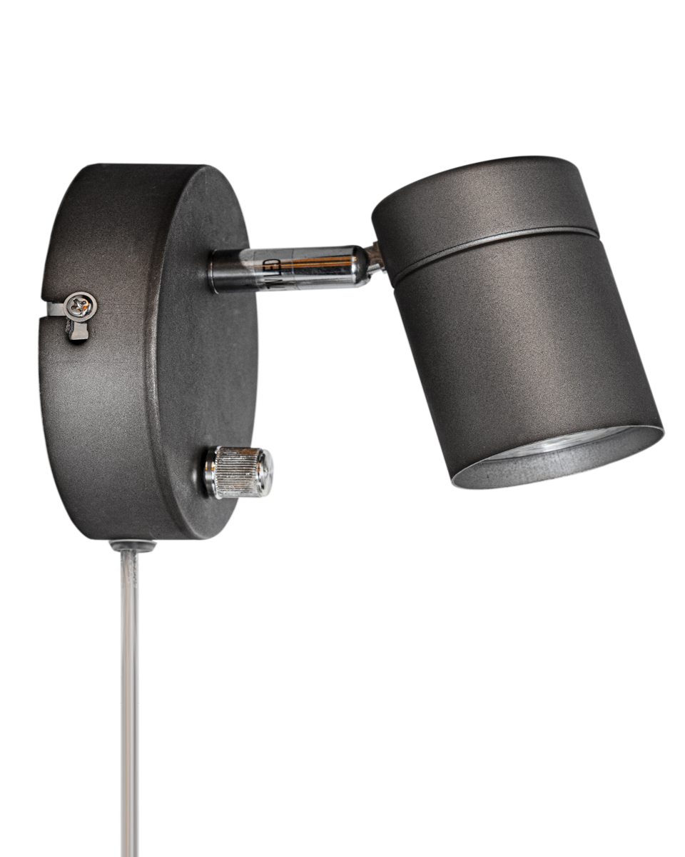 Correct vägglampa stålgrå