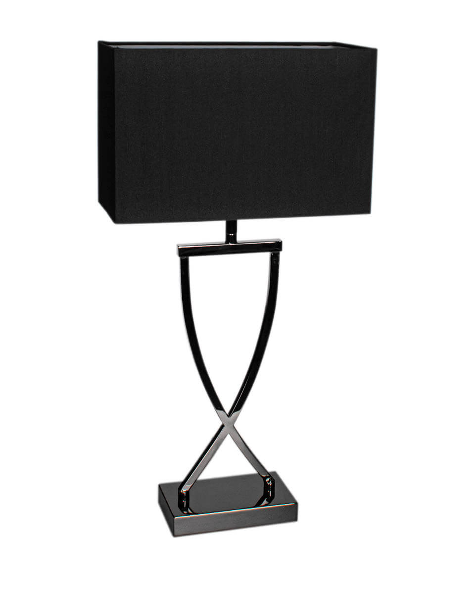 Omega bordslampa H52 cm svartkrom/svart