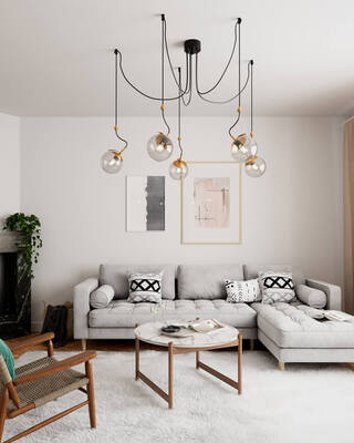 Carry Pendelleuchte 5-fl grau