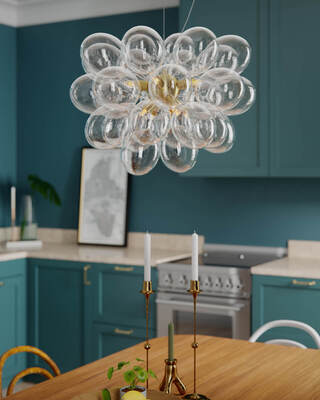 Gross Pendelleuchte Messing/klar