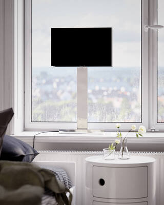 Prime bordslampa H69 cm krom/svart skärm