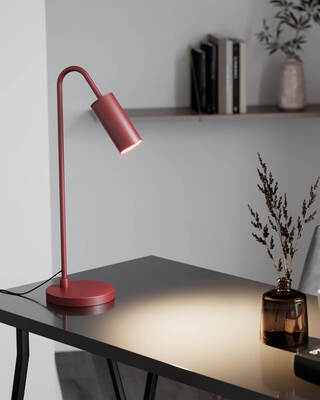 Curve bordslampa mörkröd