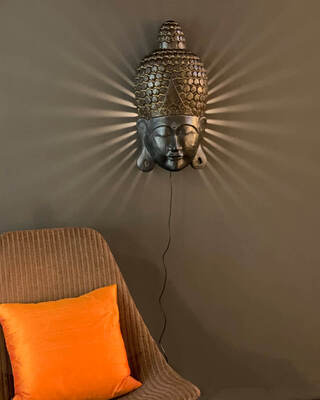 Busso vägglampa H60 cm svart/mörkbrun