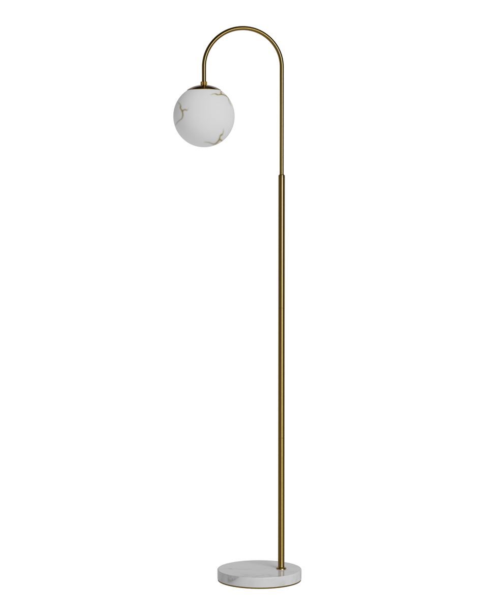 Bellagio golvlampa H163cm mässing/vit
