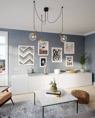 Carry Pendelleuchte 3-fl grau