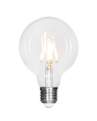 Filament dekorationslampa LED dimbar glob E27 4W Ø95mm klar