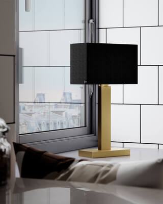 Prime bordslampa H47 cm mässing/svart skärm