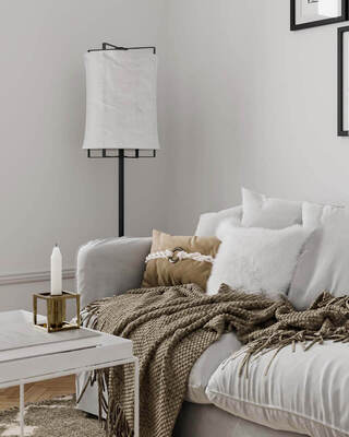 Softy gulvlampe matt sort/hvit