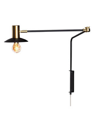 Quinn vegglampe lang matt sort