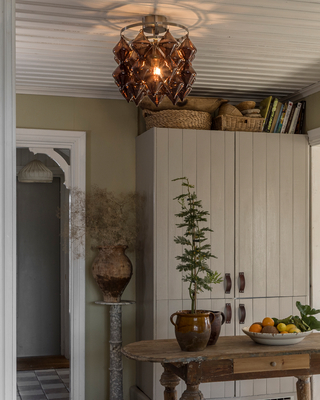 Gemma plafond Ø45 cm børstet stål/brun