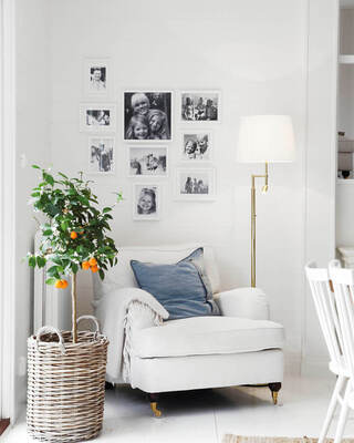 Orlando gulvlampe messing/hvit