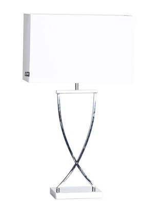 Omega bordslampa H69 cm krom/vit