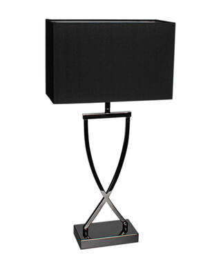 Omega bordslampa H52 cm svartkrom/svart
