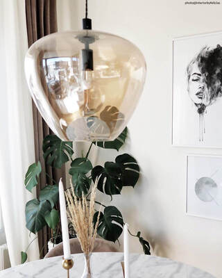 Bellissimo Grande taklampe Ø40 cm amber
