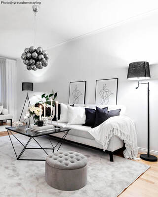 Orlando gulvlampe sandsort/sort