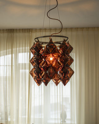 Gemma taklampa Ø45 cm borstad stål/brun