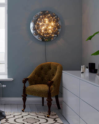 Gross vägglampa Ø60 cm rökgrå