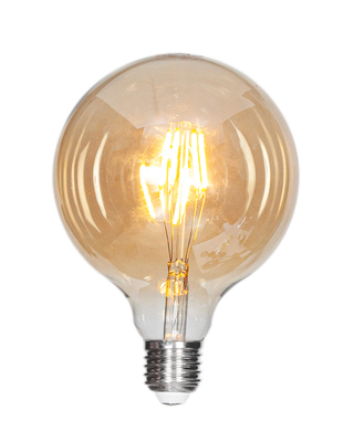 Filament dekorationslampa LED dimbar glob E27 4W Ø125mm Amber