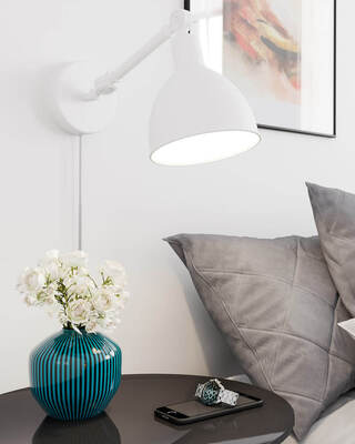 Bazar mini vegglampe sandhvit