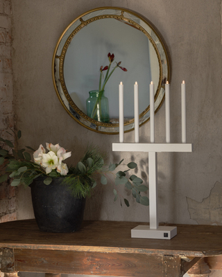 Glimmer Tischleuchte H74,5 cm weiß