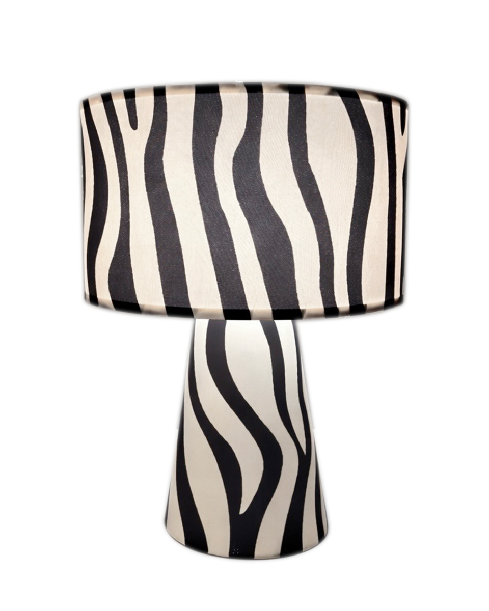Zany Zebra bordslampa H43 cm svart/vit