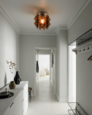 Gemma plafond Ø45 cm borstad stål/brun