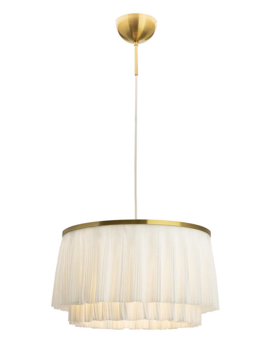 Ophelia taklampa Ø40 cm mässing/vit