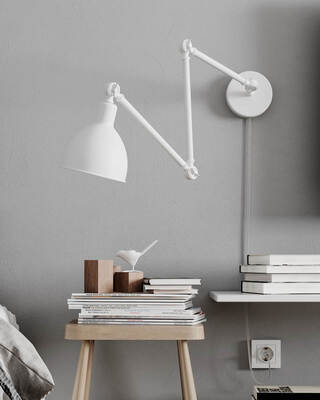 Bazar vegglampe l61.5-122 cm sandhvit