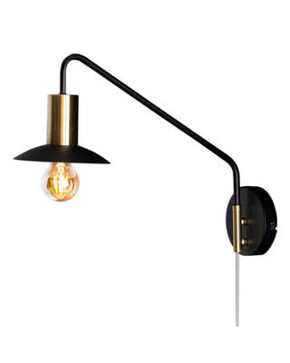 Quinn vegglampe kort matt sort